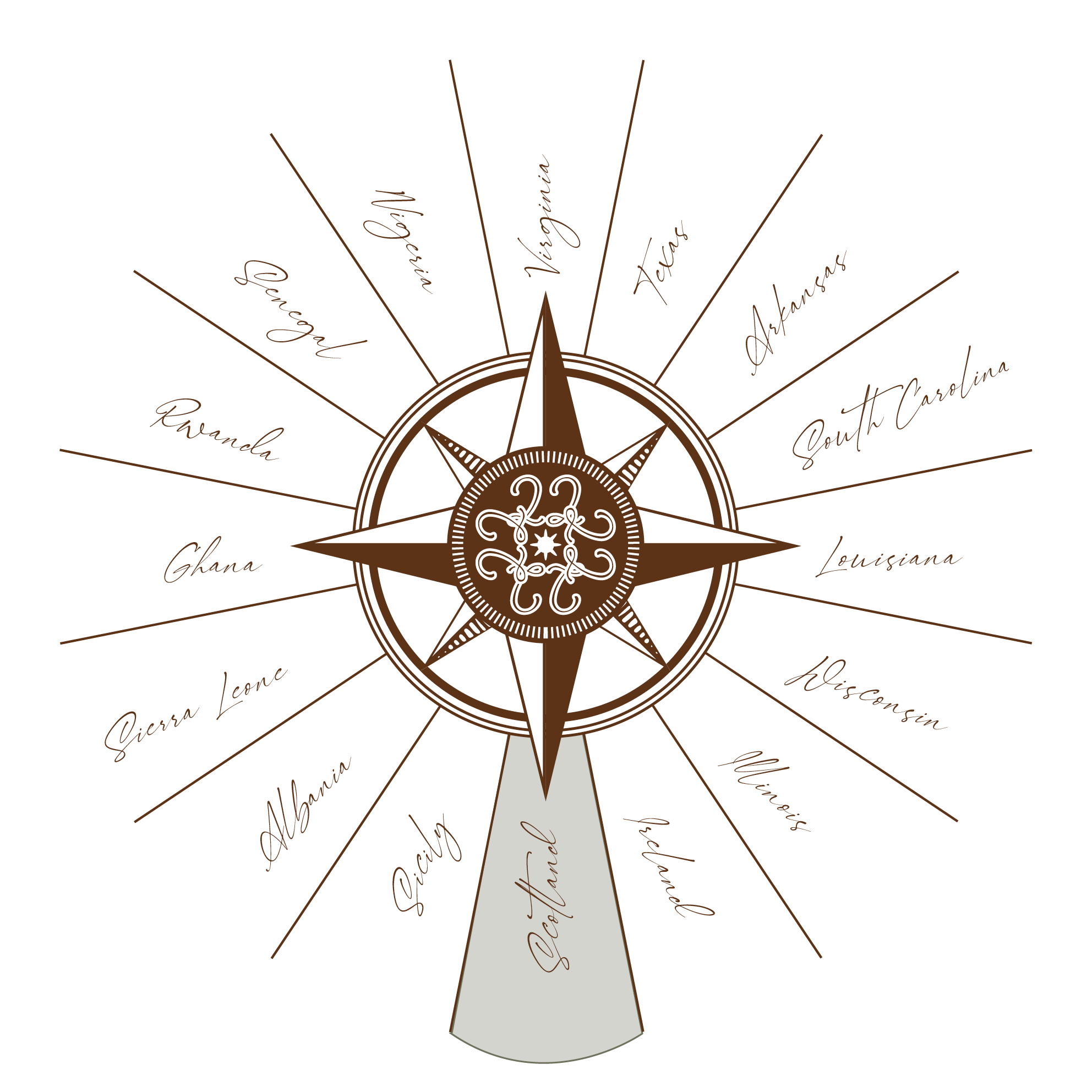 Compass highlighting Ireland as my next destination<br />
